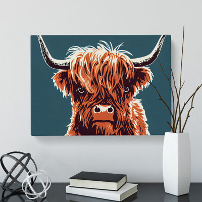 Groovy Highland Cow - Wrapped Canvas Print