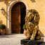 Statue de lion en résine de 24 pouces, décoration extérieure résistante aux intempéries, idéale pour les jardins, les parcs et les entrées de maison