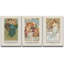 Œuvre classique, motif de fleurs d'Alphonse Mucha, femmes, 3 pièces-90975376-90975375