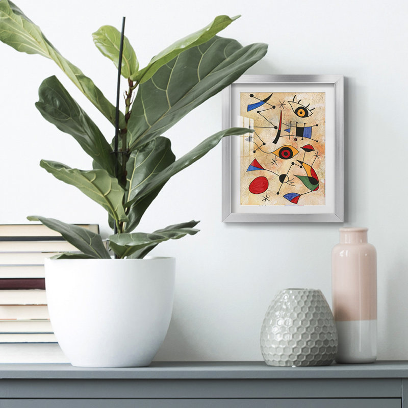 Miro Memoirs IV - Impression encadrée, H 28,5 po x l 20,5 po, Argent argent