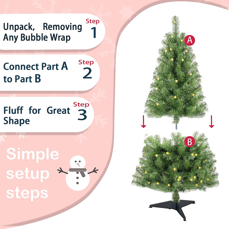 Arbre de Noël artificiel à charnière non éclairé avec 582 pointes, branches en PVC, arbre de vacances vert avec support en plastique à 4 pieds