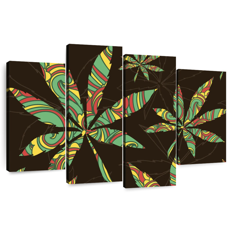 Colors Of Marijuana Leaf, H 18 po x l 30 po
