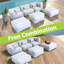 Ensemble de conversation modulaire avec coussins 6 pièces Keloni-271421797
