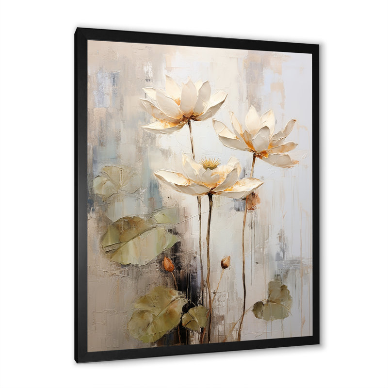 Rétro connexion de lotus I, H 20 po x l 12 po x P 1 po, Cadre photo noir simple