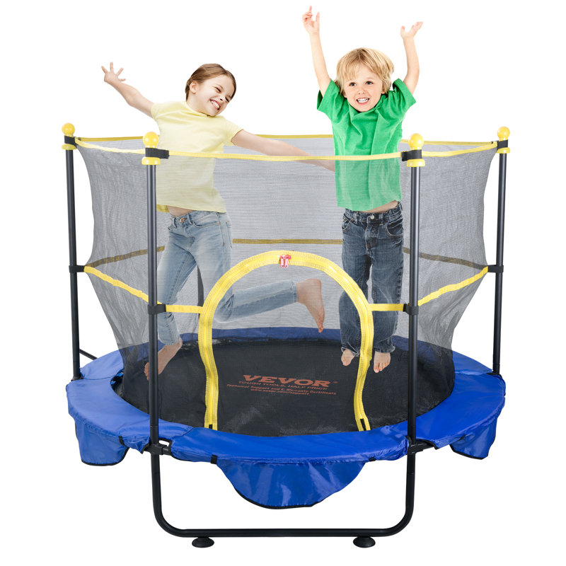 VEVOR 5ft Kids' Trampoline with Safety Enclosure and Basketball Hoop