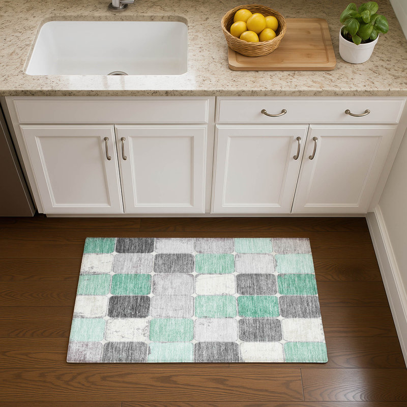 Premium Machine Washable Mayfield Geometric Rug, Rectangle 1'8" x 2'6"