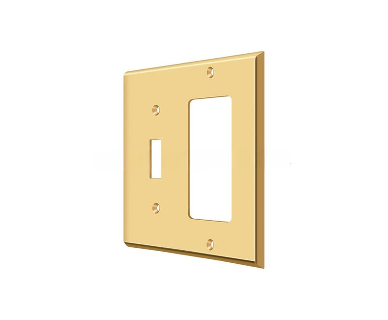 Plaque d'interrupteur, interrupteur simple / bascule simple en laiton poli PVD, Laiton poli