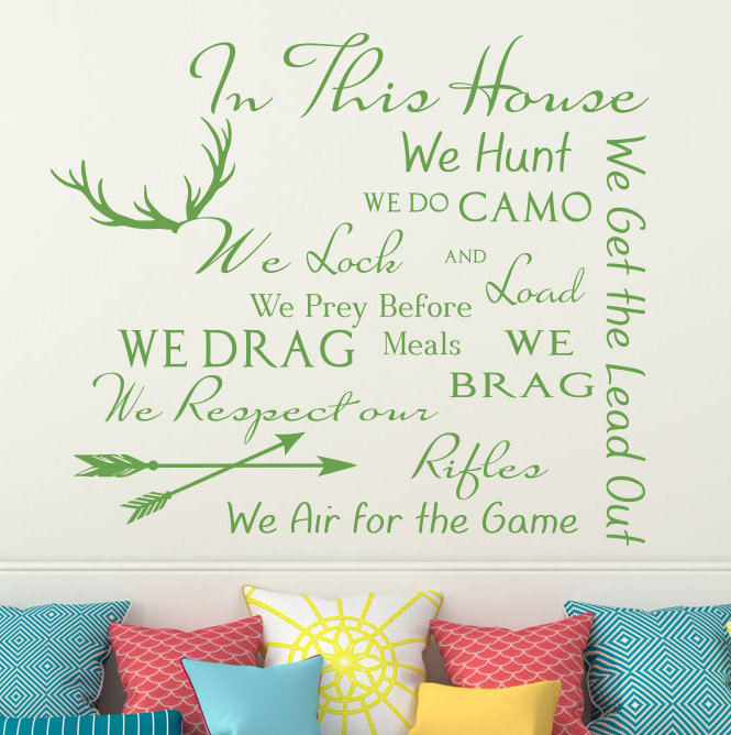 Décalcomanie murale citation règles maison family, Vert citronnier