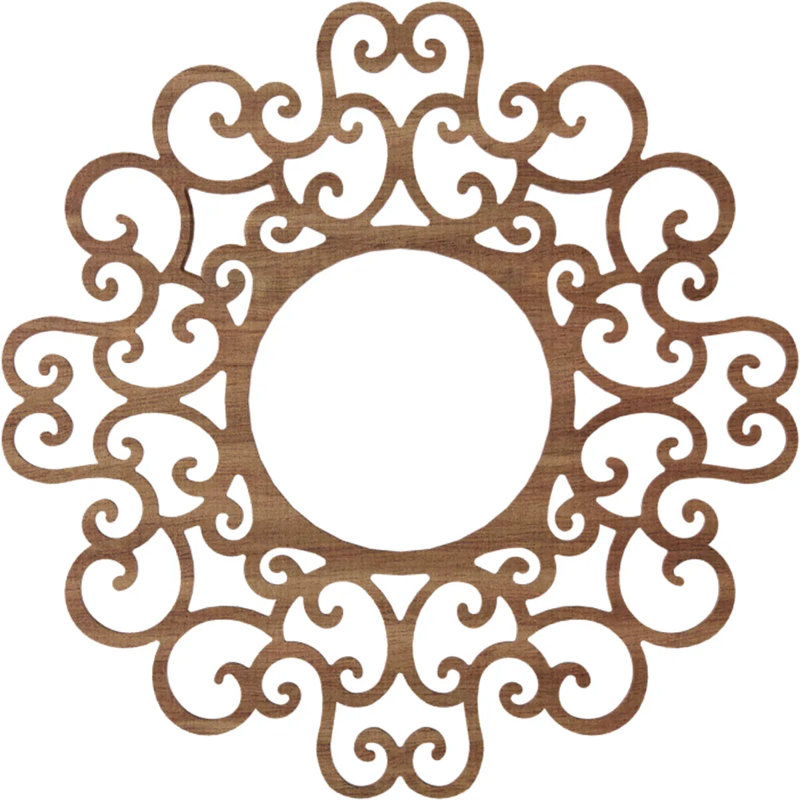 Médaillon de plafond en bois ajouré Reims, noyer 20 po x P 7 5/8 po x T 3/8 po, Noyer, H 18 po x l 18 po x P 0,38 po