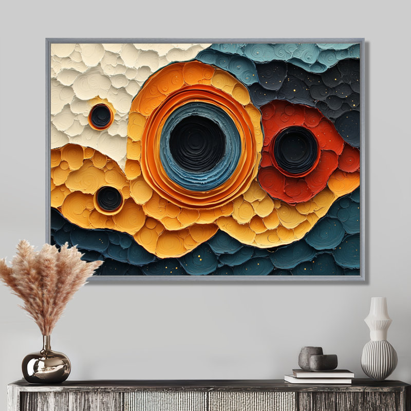 Mauldin - Abstract Large Wall Art, Argent argent, H 12 po x l 20 po, Cadre flottant