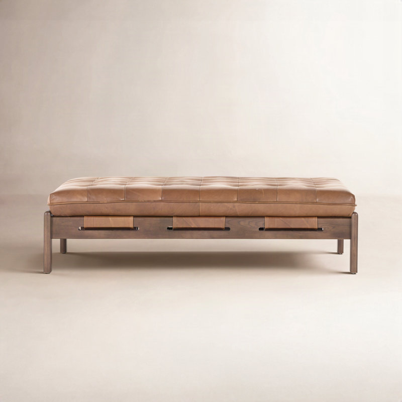 Cocktail Ottoman, Heirloom Sienna Genuine Leather