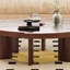 Table basse en bois massif au design créatif-105353539