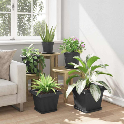  Square Flower Pot 24 Pcs  Plastic