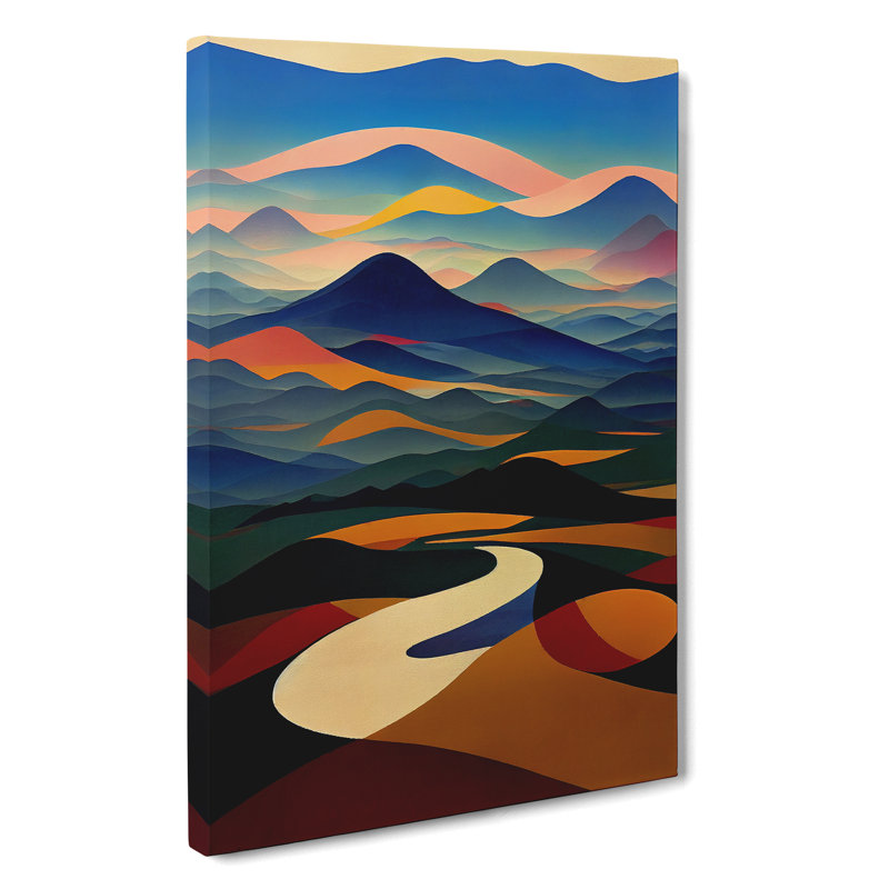 River Landscape Abstract No.3 - Wrapped Canvas Print, 60cm H x 40cm W x 3cm D