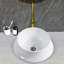 Lavabo de salle de bain vasque circulaire blanc en céramique 14,17 po Orren Ellis