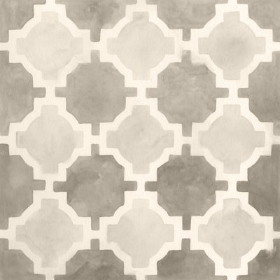 Neutral Watercolor Tile I - Wrapped Canvas Painting