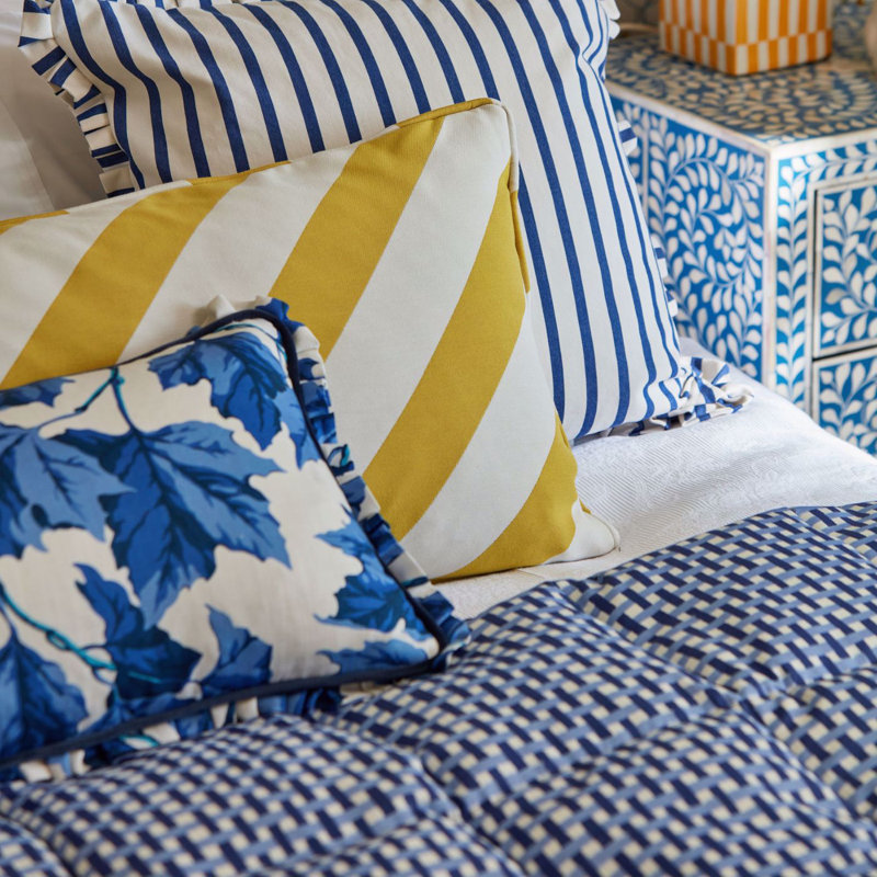 Ribbon Stripe Fabric, Lapis