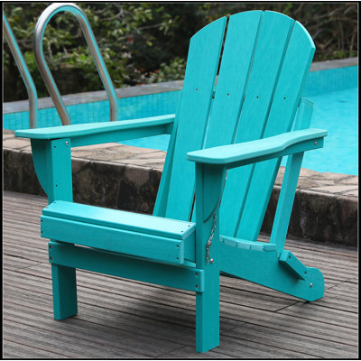 Adirondack Folding Chair with Dual Cup Holders for Outdoor Relaxation