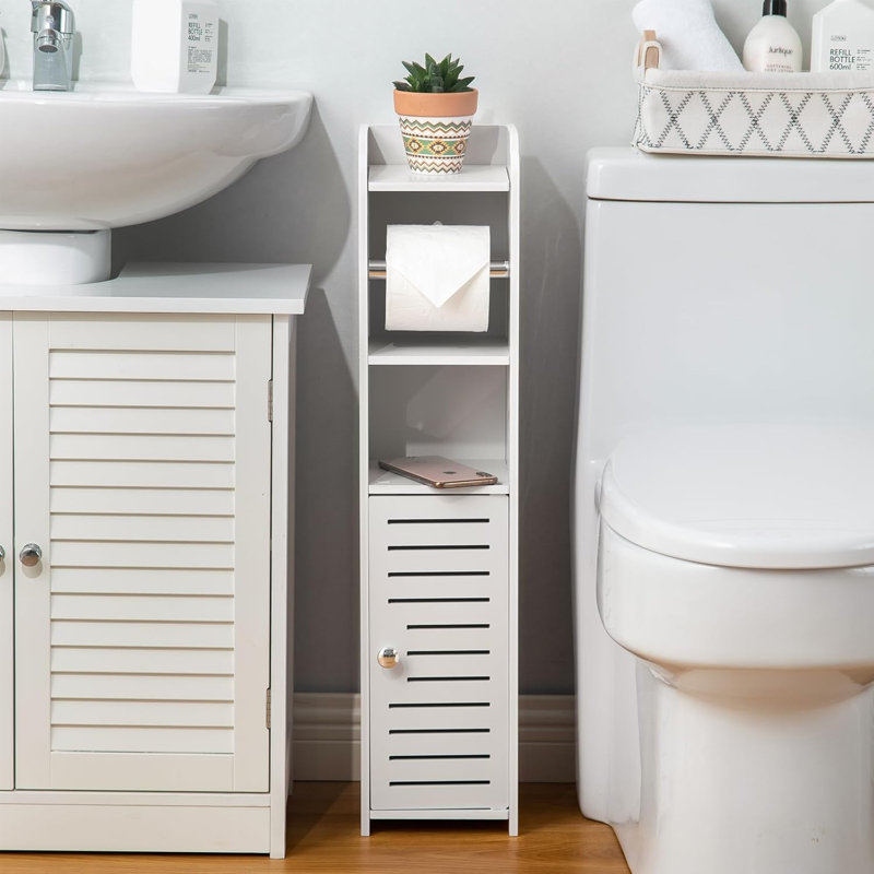 Porte-papier hygiénique sur pied, Blanc