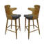 Tabouret de bar de style Mid-Century moderne avec assise rembourrée et structure en bois d'hévéa durable