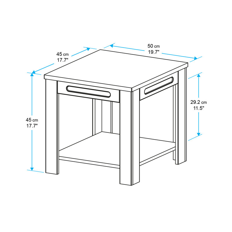 Arlais End Table, Satin White