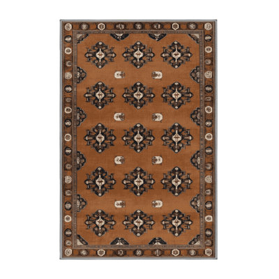 Tapis brun lavable à la machine