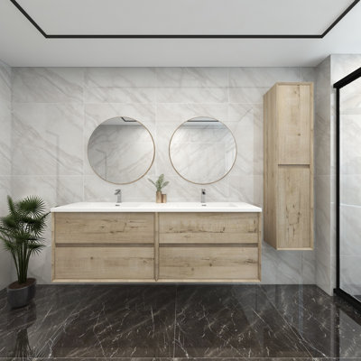 71.5'' Double Bathroom Vanity with Acrylic Top