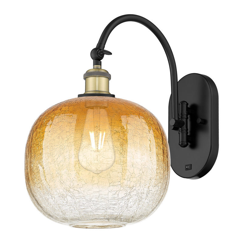 Ballston - Himmel - 1 Light Swiveling Sconce, Amber, Black Antique Brass