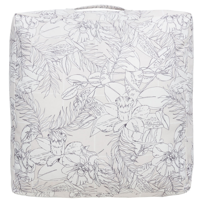 White Floral Euro Square Decorative Pillow