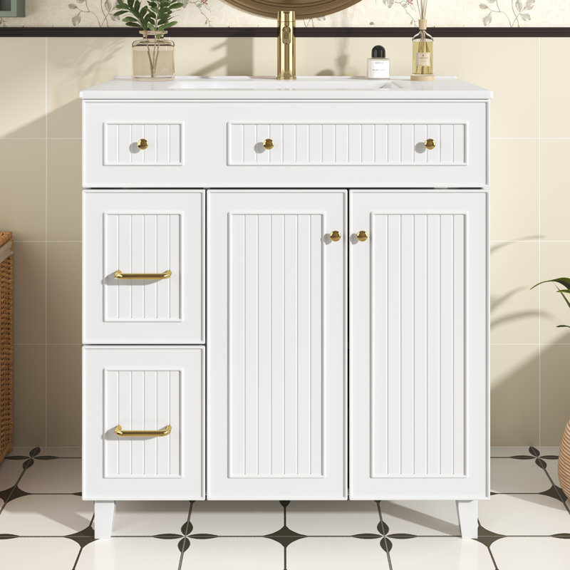 81.7 mm Freestanding Bathroom Vanity, White