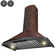 30-in 343-CFM Convertible Vine Embossed Copper Wall-Mounted Range Hood with Carbon Filters