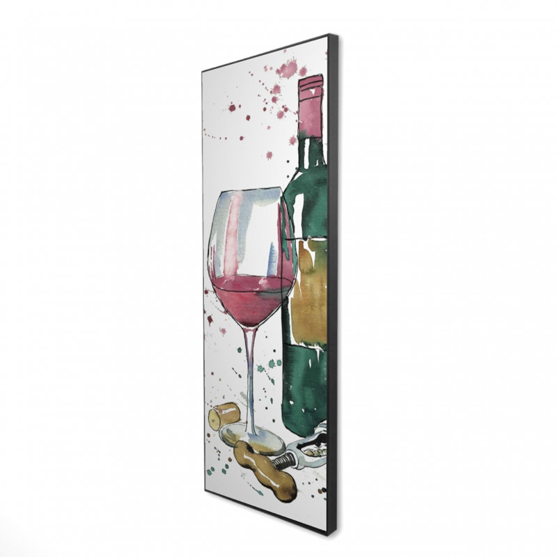"Bouteille de vin rouge" sur toile, H 20 po x l 60 po