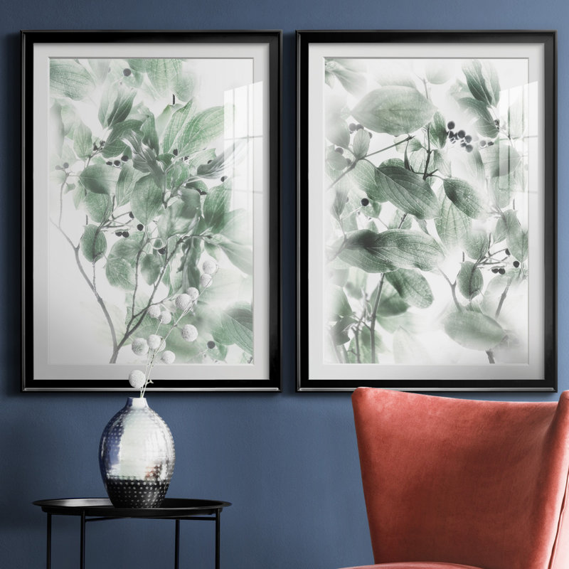 Irene Weisz - ensemble de 2 reproductions sur papier, H 26,5 po x l 73 po x P 1,5 po, Papier encadré noir, Blanc