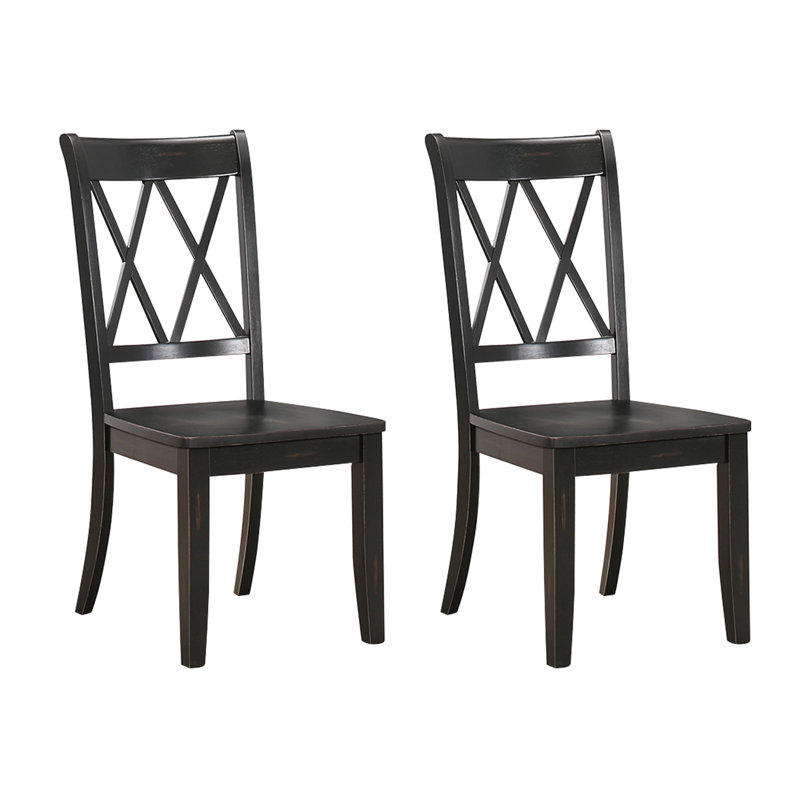 Eshell 19'' H Solid Wood Side Chair, Black