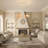Aarzo 6-Light White Boho Dimmable Chandelier with Rattan Shades, Adjustable Height, for Dining Room & Living Room-463207915