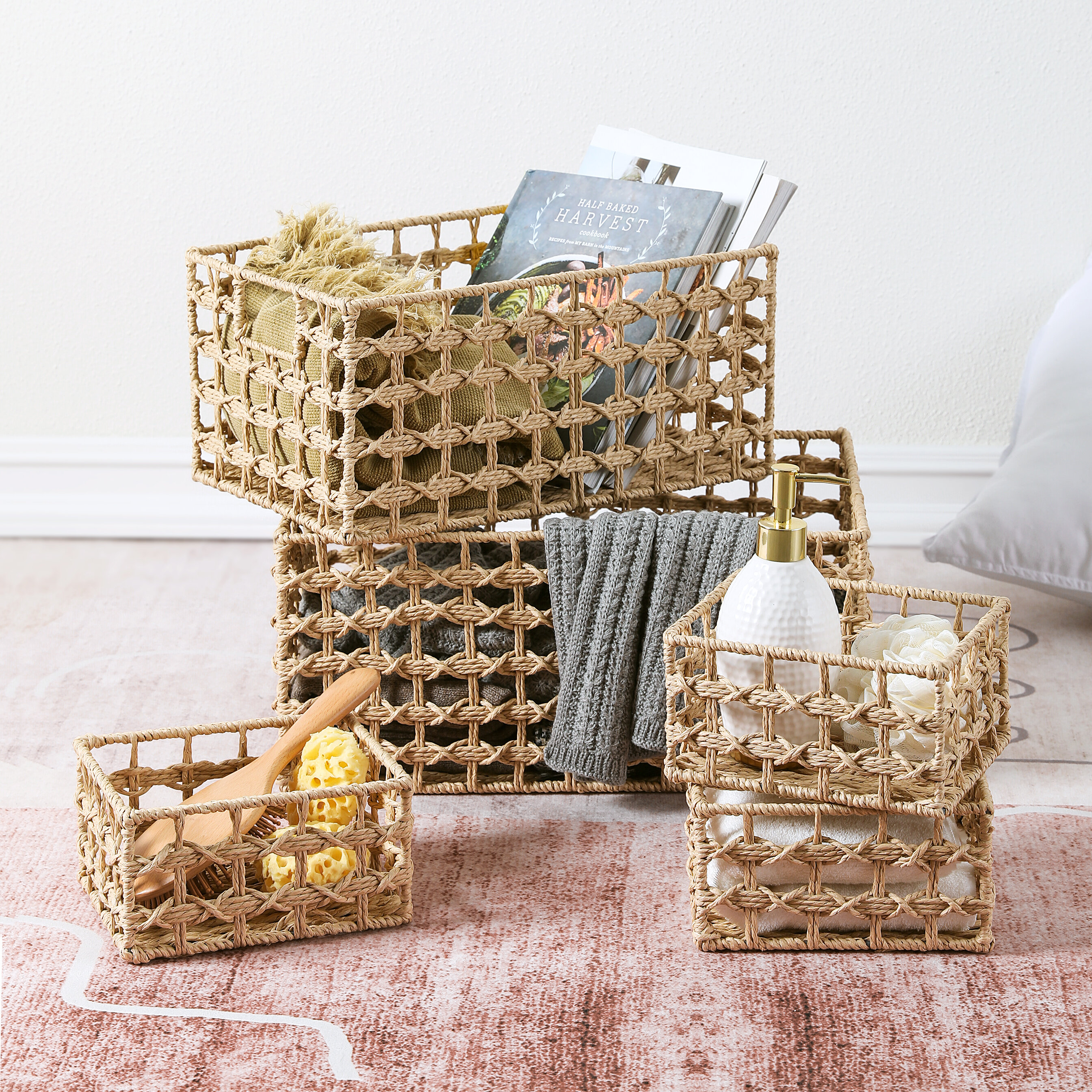 https://assets.wfcdn.com/im/99775685/compr-r85/1461/146183499/handmade-paper-rope-woven-baskets-twisted-lined-utility-storage-organizers-set-of-4-beige.jpg