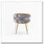 Chaise d'appoint en velours - Pieds en métal plaqués or - Conception moderne simple