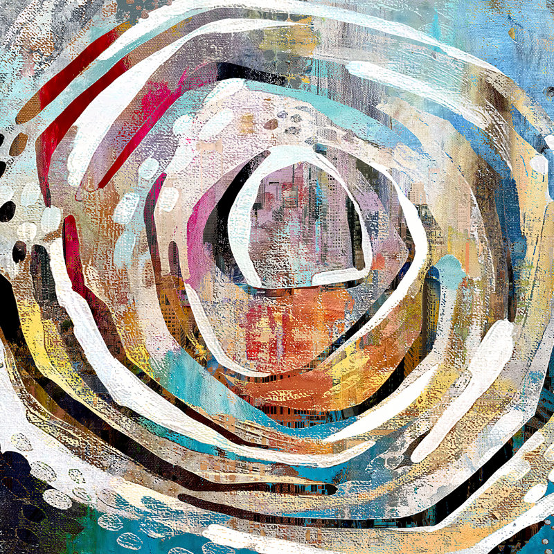 City Lights I - peinture sur toile tendue, H 12 po x l 12 po