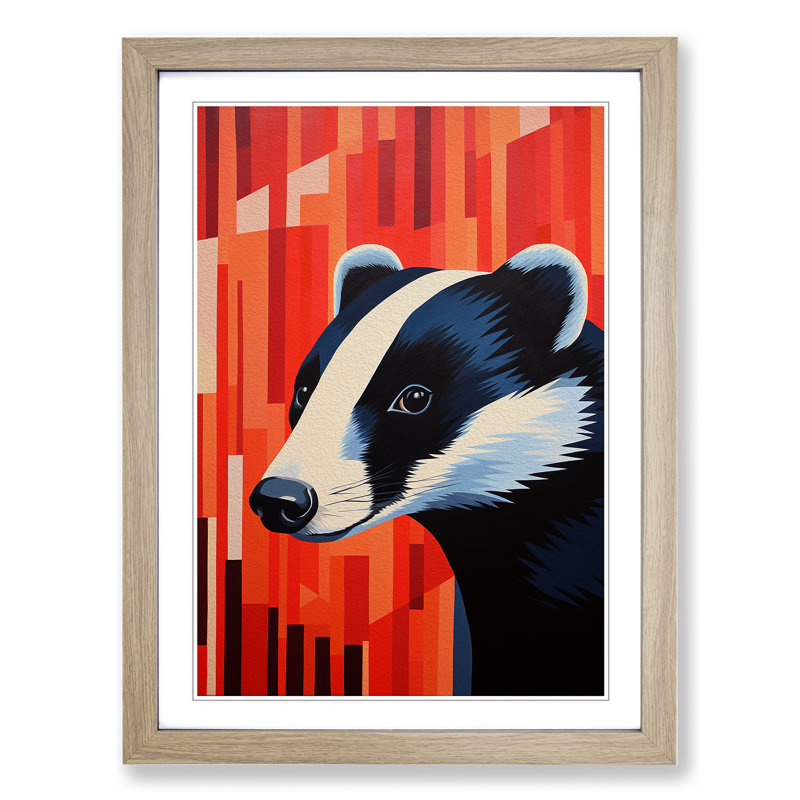 Single Picture Frame Print on Wood, 64cm H x 46cm W, Oak Framed