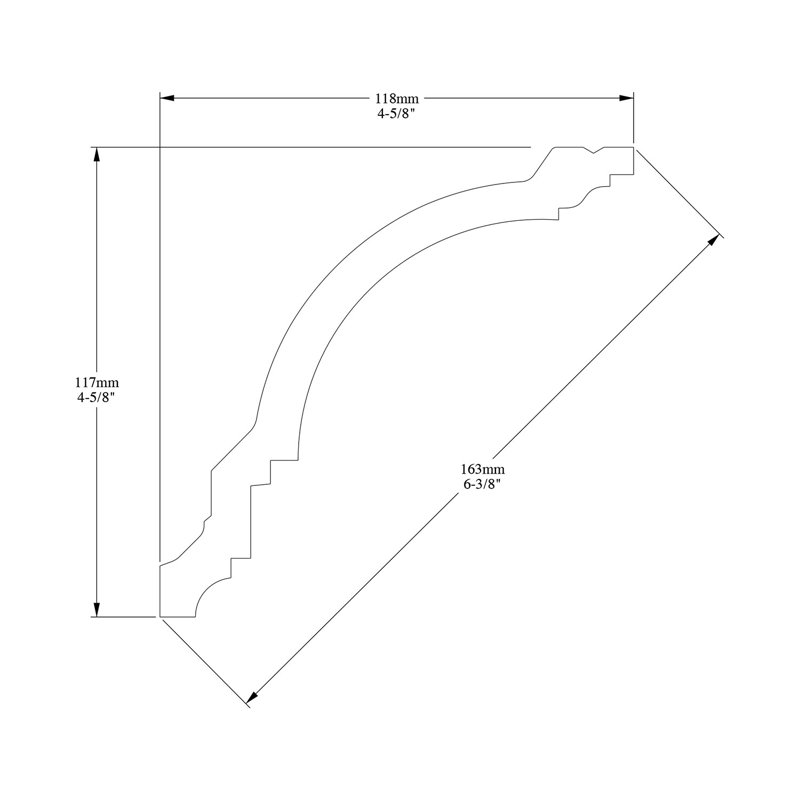 Primed White Polystyrene Crown Moulding with Dental Blocks