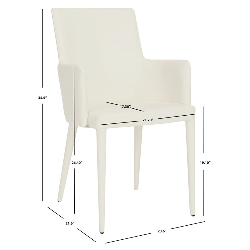 20'' H Metal Armchair, White Velvet