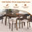 5-Piece Dining Table Set for 4 Farmhouse Wooden Table & 4 Upholstered Chairs