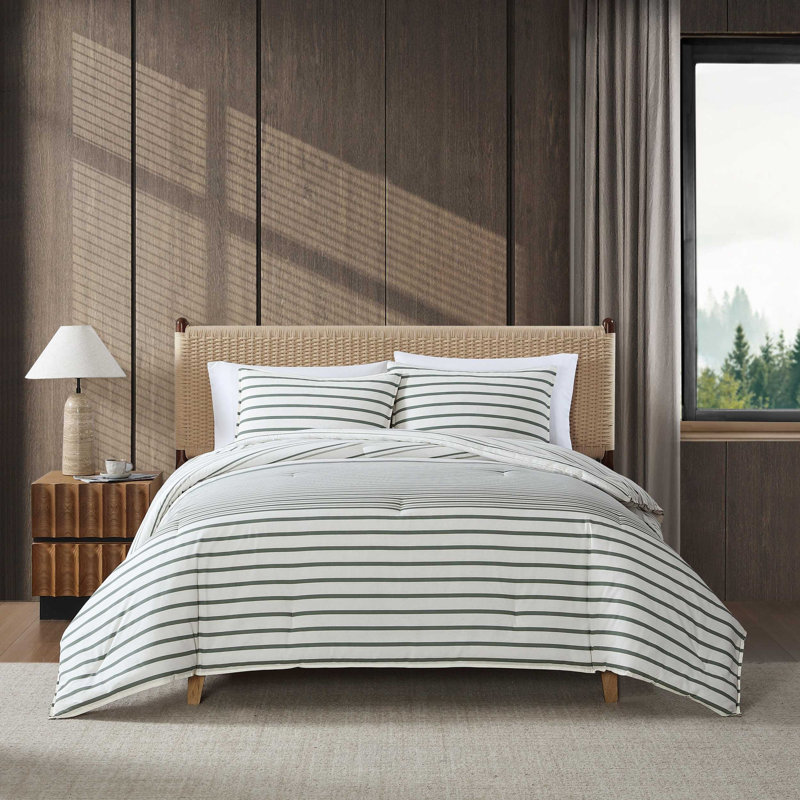 Ensemble de housse de couette en coton Eddie Bauer Cooper, Twin Duvet Cover + 1 Sham, Vert