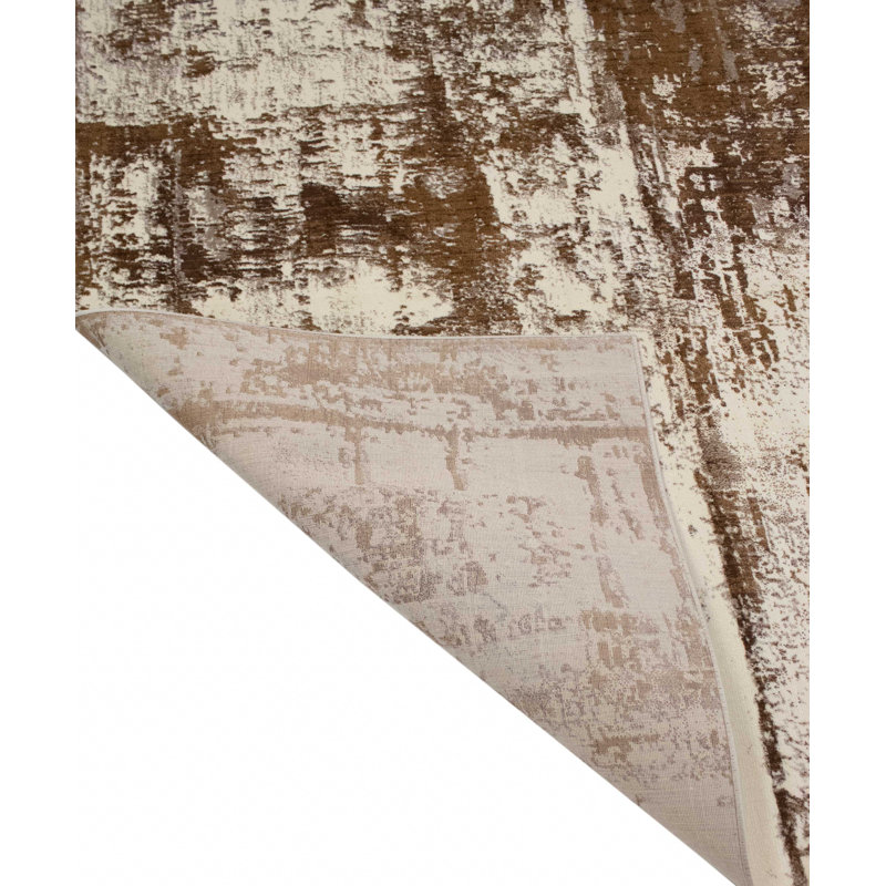 Tapis abstrait brun Kelson, Tapis de couloir 2 pi 2 po x 6 pi