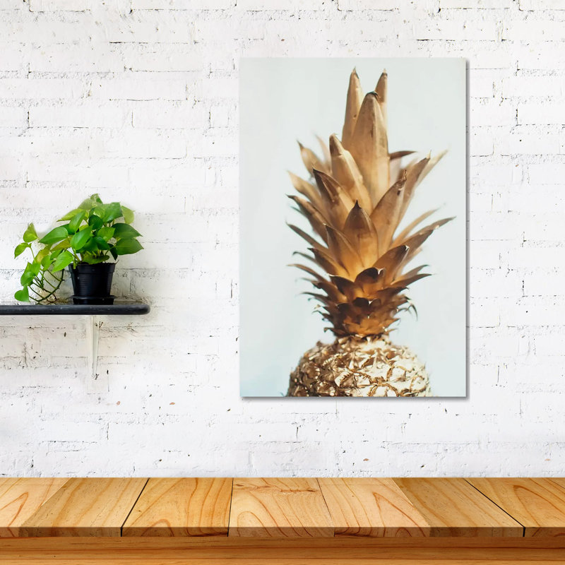 L'impression d'ananas sur verre acrylique, H 24 po x l 16 po x P 0,25 po