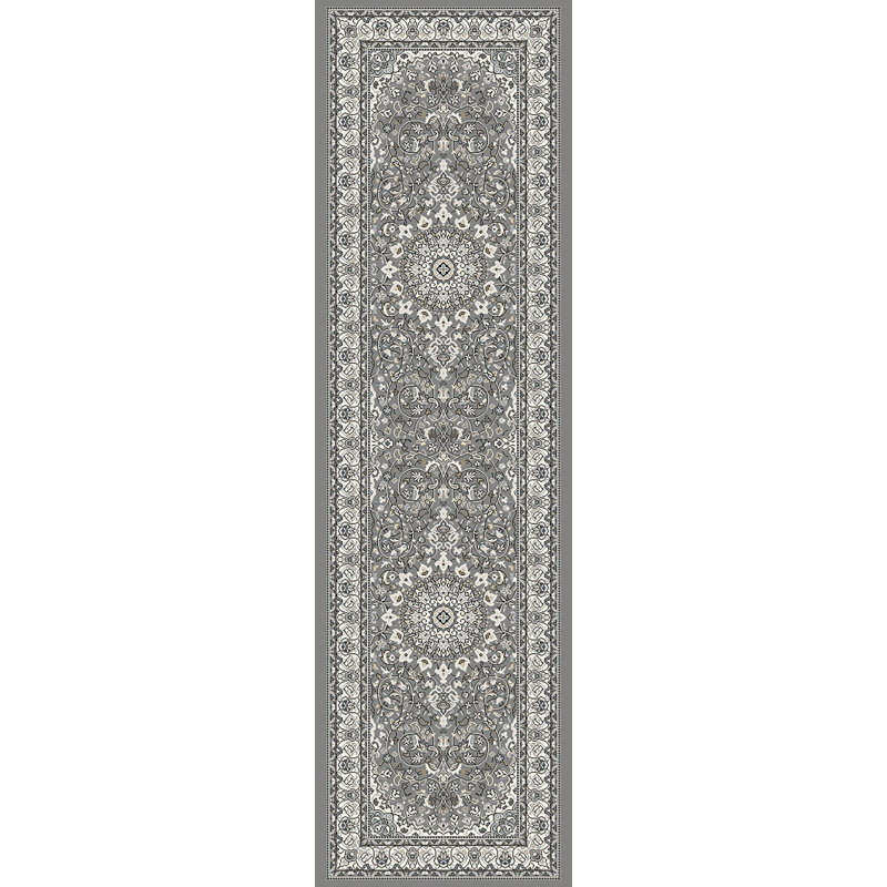 Tapis oriental gris / crème Attell, Tapis de couloir 2 pi 2 po x 11 pi