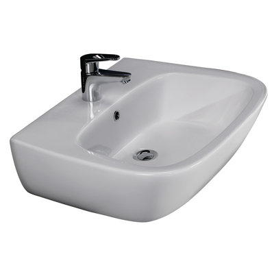 Barclay Elena 600 18.12'' White Vitreous China Rectangular Bathroom Sink with Overflow
