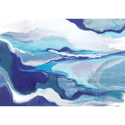 Blue Grey Abstract 2 - Wrapped Canvas Art Prints