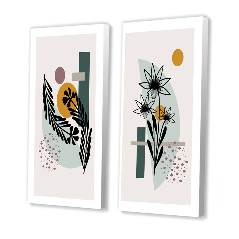 Scandinavian Abstract Minimalistic Geometrics VI - ensemble de 2 impressions, Toile tendue, H 20 po x l 24 po x P 1 po