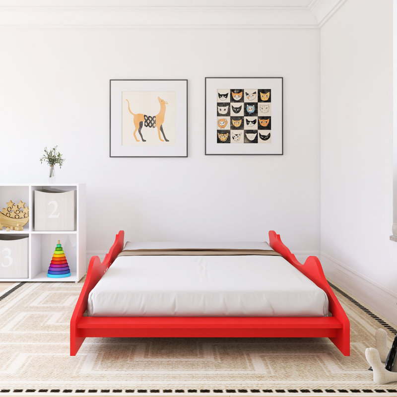  Lit plateforme avec roulettes Race, Rouge, Double